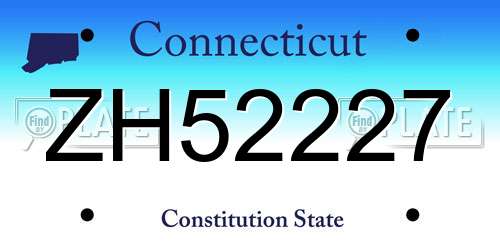 ZH52227 Connecticut License Plate