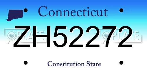 ZH52272 Connecticut License Plate