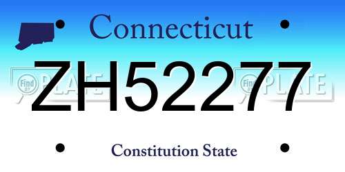 ZH52277 Connecticut License Plate