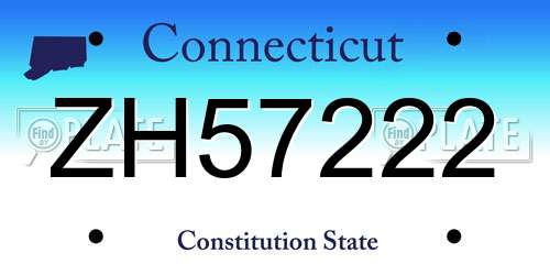 ZH57222 Connecticut License Plate