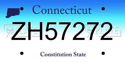 ZH57272 Connecticut License Plate