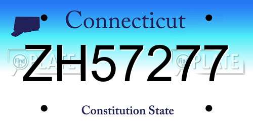ZH57277 Connecticut License Plate