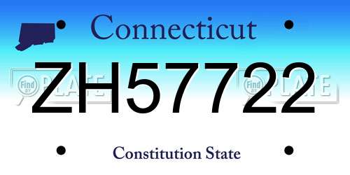 ZH57722 Connecticut License Plate