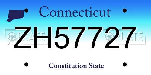 ZH57727 Connecticut License Plate