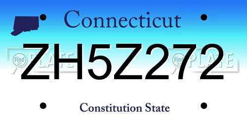 ZH5Z272 Connecticut License Plate