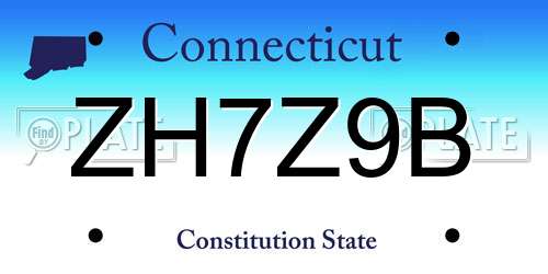 ZH7Z9B Connecticut License Plate