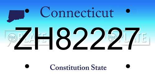 ZH82227 Connecticut License Plate