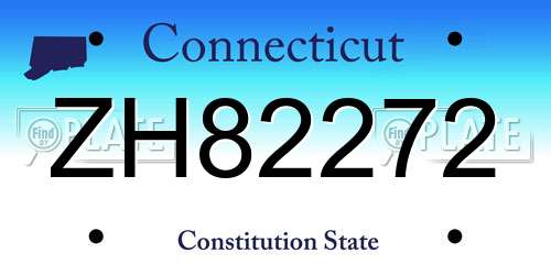 ZH82272 Connecticut License Plate