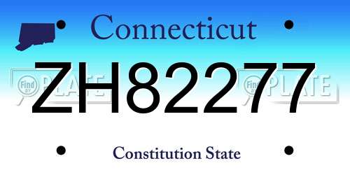 ZH82277 Connecticut License Plate