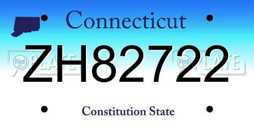 ZH82722 Connecticut License Plate