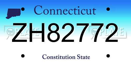 ZH82772 Connecticut License Plate