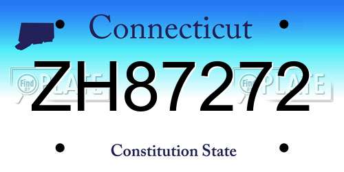 ZH87272 Connecticut License Plate