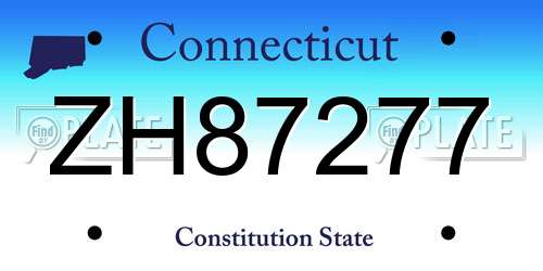ZH87277 Connecticut License Plate