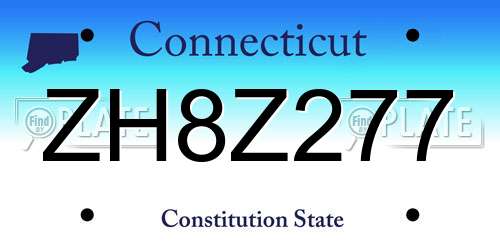 ZH8Z277 Connecticut License Plate