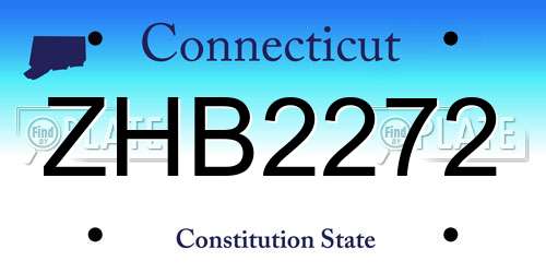 ZHB2272 Connecticut License Plate