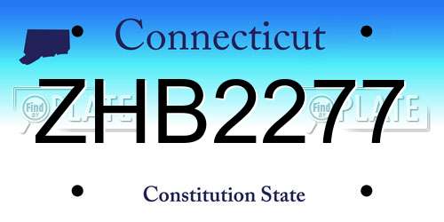 ZHB2277 Connecticut License Plate
