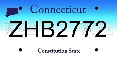 ZHB2772 Connecticut License Plate