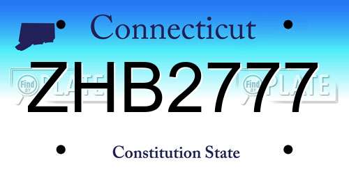 ZHB2777 Connecticut License Plate
