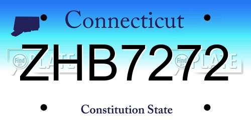 ZHB7272 Connecticut License Plate