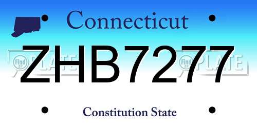 ZHB7277 Connecticut License Plate