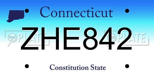 ZHE842 Connecticut License Plate