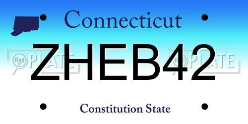 ZHEB42 Connecticut License Plate