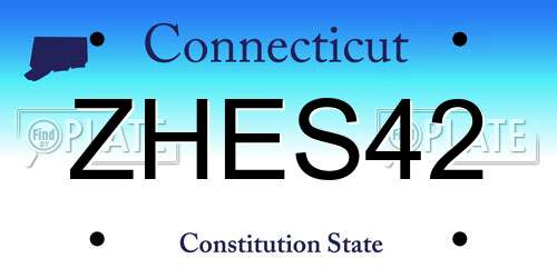 ZHES42 Connecticut License Plate