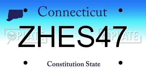 ZHES47 Connecticut License Plate