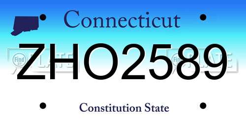 ZHO2589 Connecticut License Plate