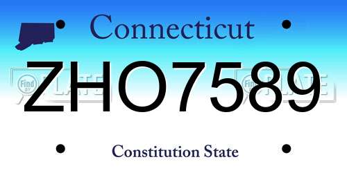 ZHO7589 Connecticut License Plate