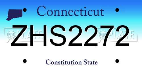 ZHS2272 Connecticut License Plate
