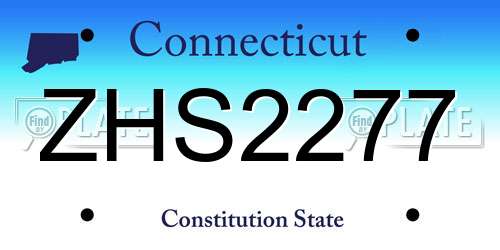 ZHS2277 Connecticut License Plate
