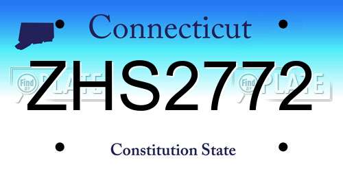 ZHS2772 Connecticut License Plate