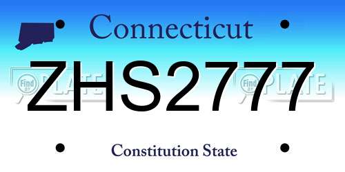 ZHS2777 Connecticut License Plate