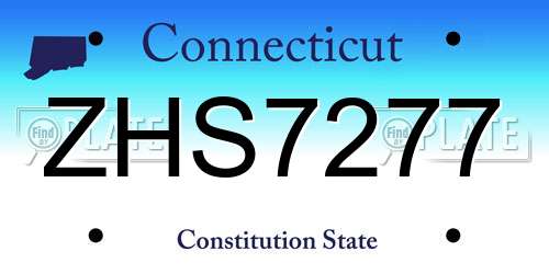 ZHS7277 Connecticut License Plate