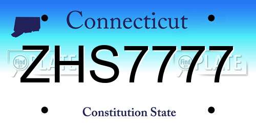 ZHS7777 Connecticut License Plate