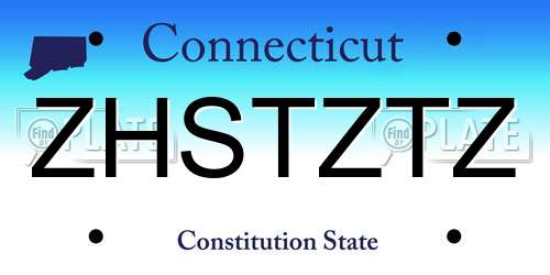 ZHSTZTZ Connecticut License Plate