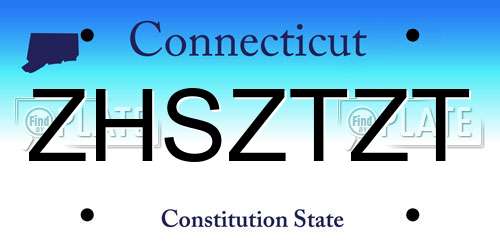 ZHSZTZT Connecticut License Plate
