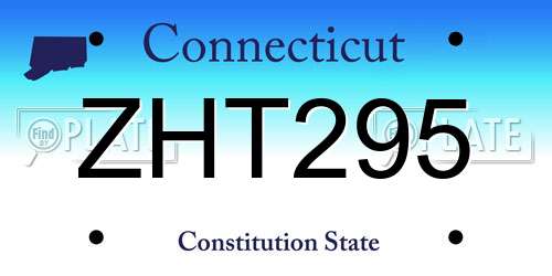 ZHT295 Connecticut License Plate