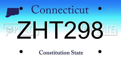 ZHT298 Connecticut License Plate
