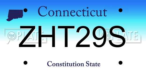 ZHT29S Connecticut License Plate