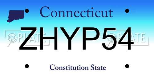 ZHYP54 Connecticut License Plate