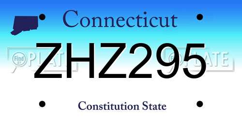 ZHZ295 Connecticut License Plate