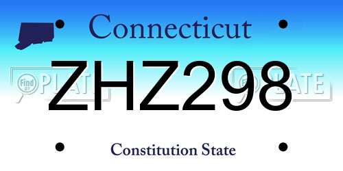 ZHZ298 Connecticut License Plate