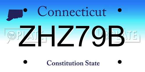 ZHZ79B Connecticut License Plate