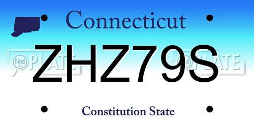 ZHZ79S Connecticut License Plate