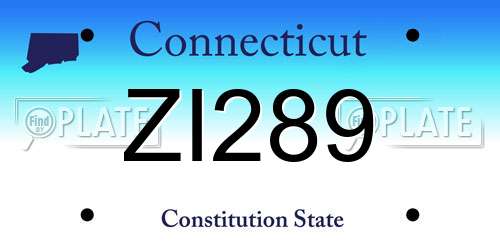 ZI289 Connecticut License Plate