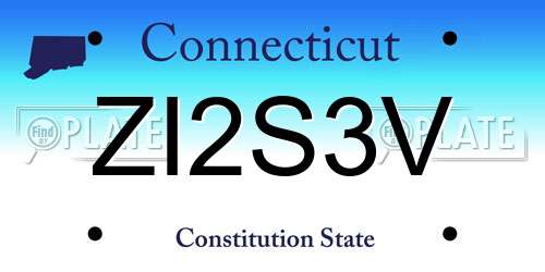 ZI2S3V Connecticut License Plate