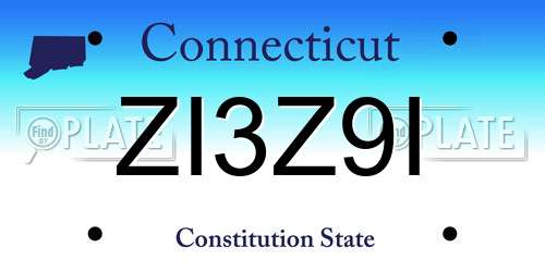 ZI3Z9I Connecticut License Plate