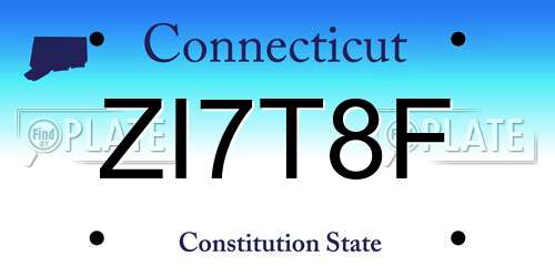 ZI7T8F Connecticut License Plate